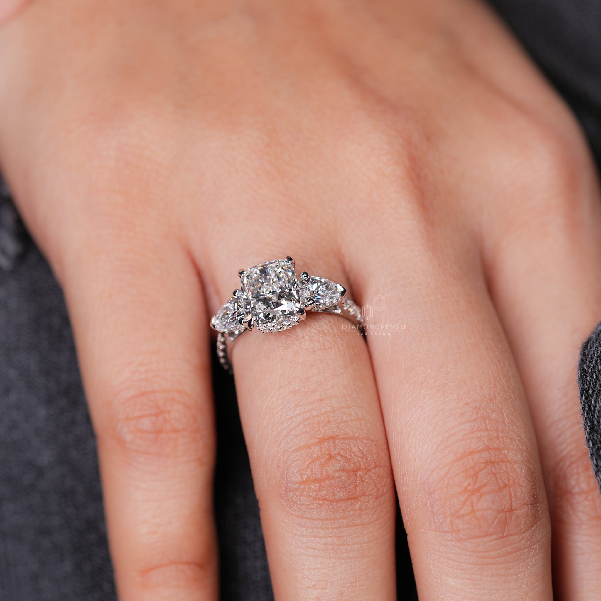 Pave Setting Ring adds extra diamonds along the top.
