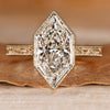 Solitaire diamond ring with Dutch marquise cut diamond.