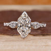 Dutch marquise ring with pear side stones handmade
