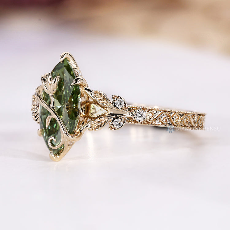 Handmade Enchanted Woodland tulip ring with split shank.