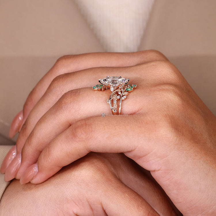 Lab grown diamond Dutch Marquise wedding ring design.