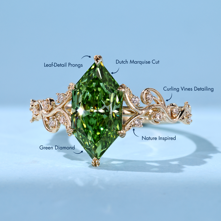 Handmade Dutch marquise ring with filigree details.