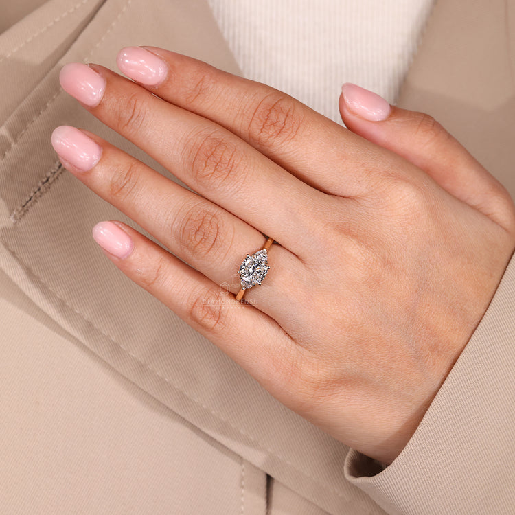 IGI certified cushion diamond ring with tapered shank band.