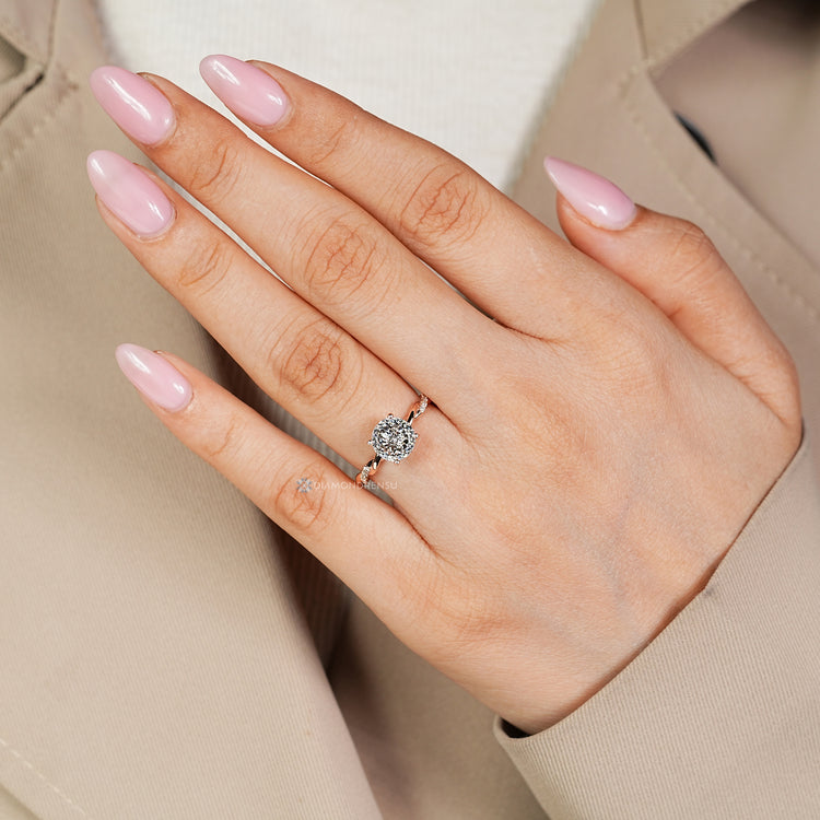 IGI certified Portuguese cut diamond engagement ring.