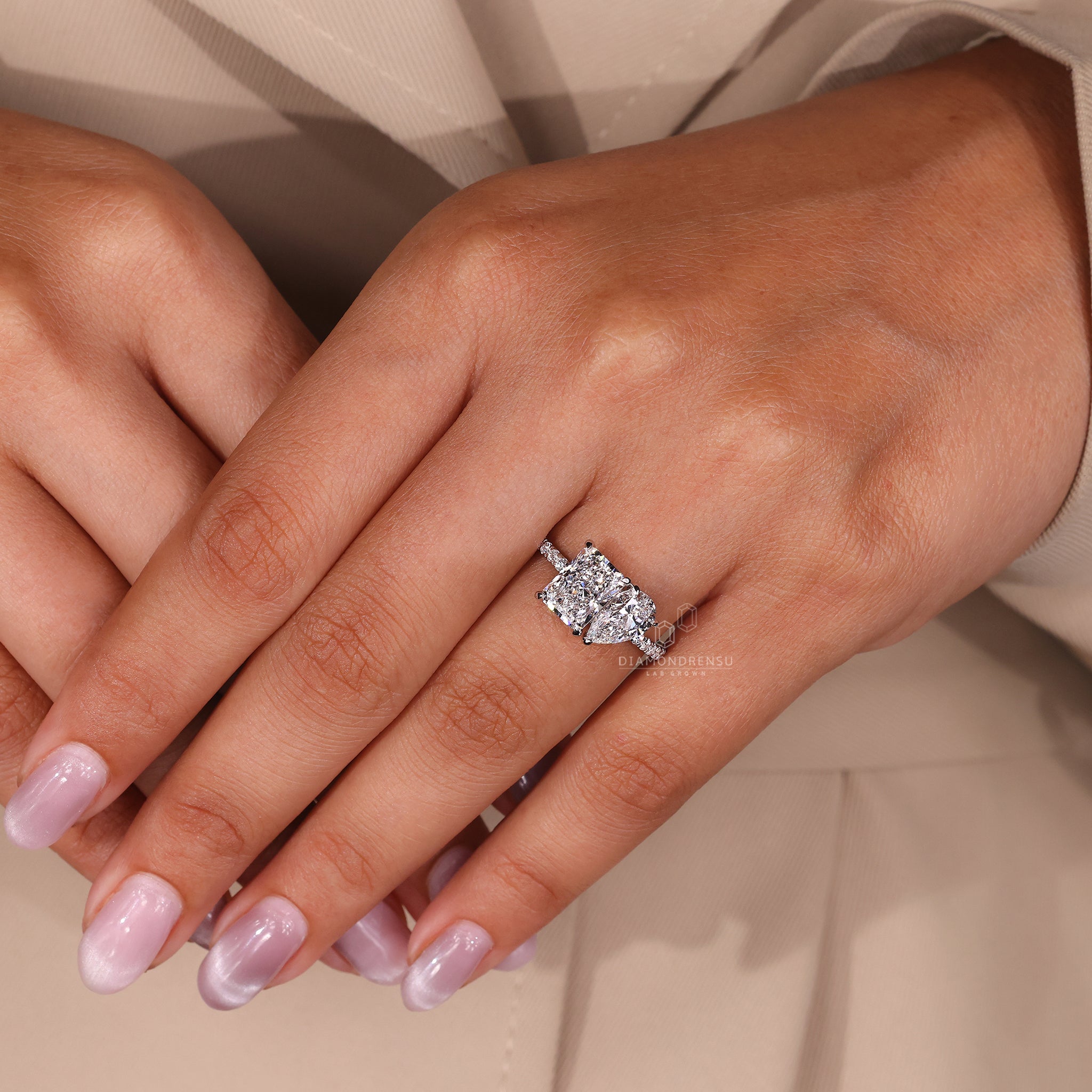 White gold ring with a smooth, lustrous finish.
