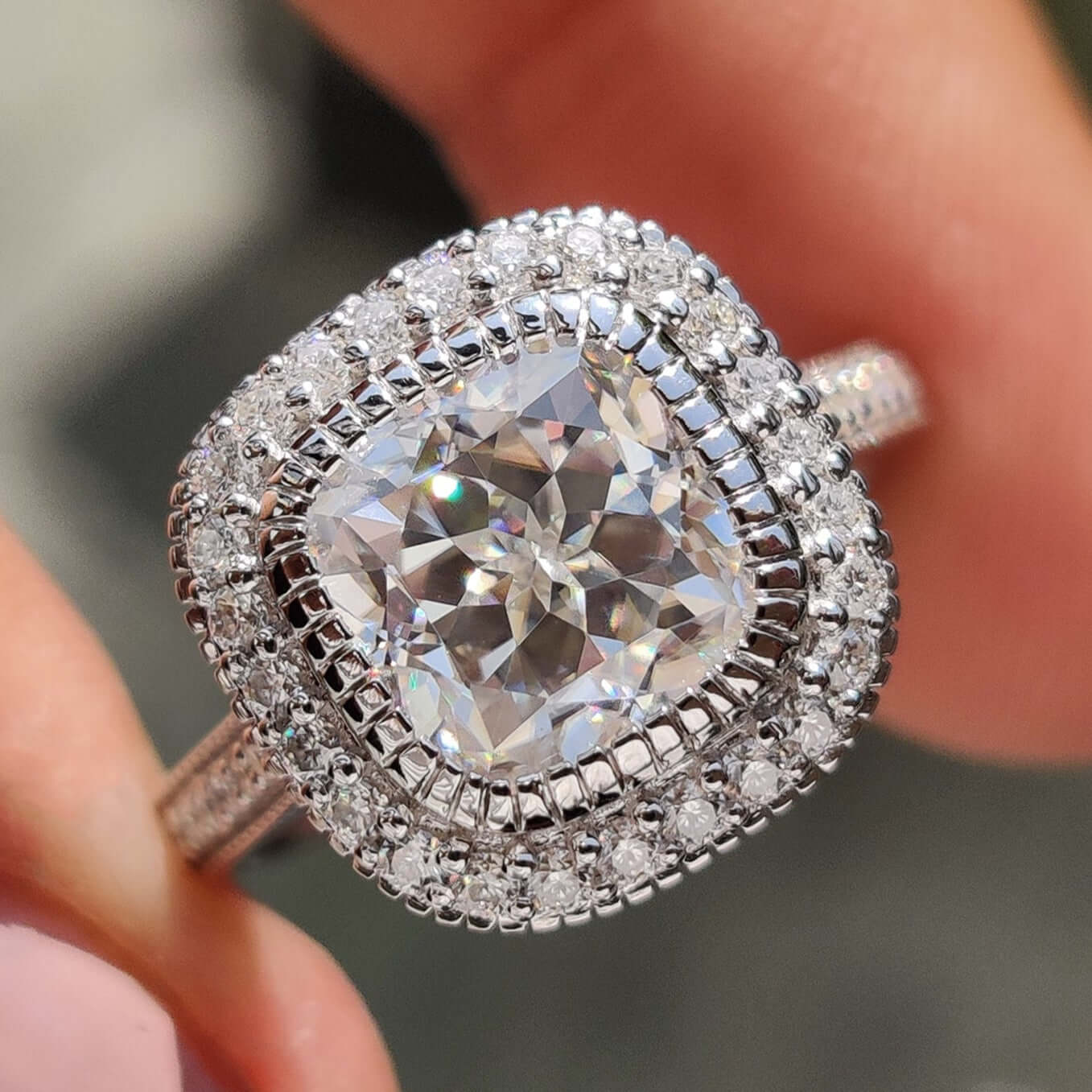 moissanite engagement ring