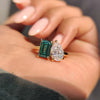 Emerald And Pear Cut Ring in yellow gold ring
