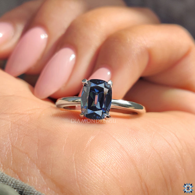 Cushion Cut Engagement Ring in 4 claw prong design
