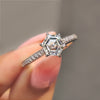 Hexagon Engagement Ring in white gold ring
