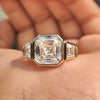Asscher Cut Engagement Ring in yellow gold ring
