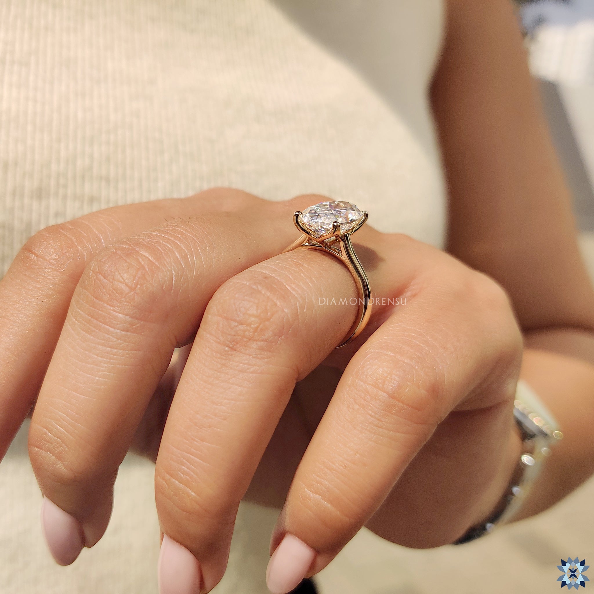 Moval Cut Engagement Ring in solitaire engagement ring design
