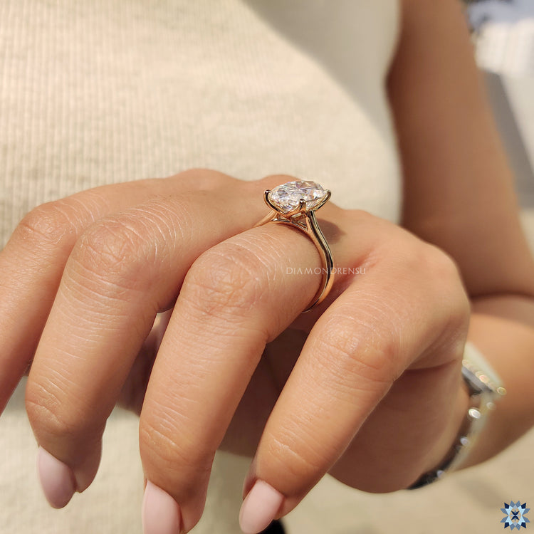 Moval Cut Engagement Ring in solitaire engagement ring design
