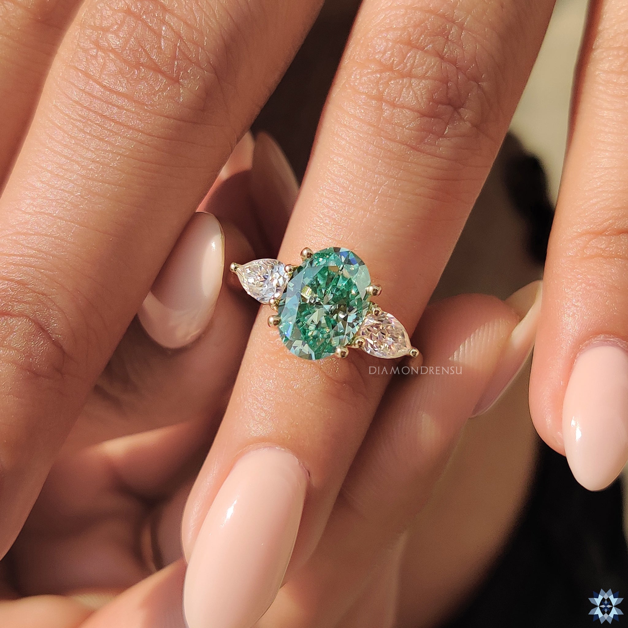 Oval Cut Ring with custom engagement ring
