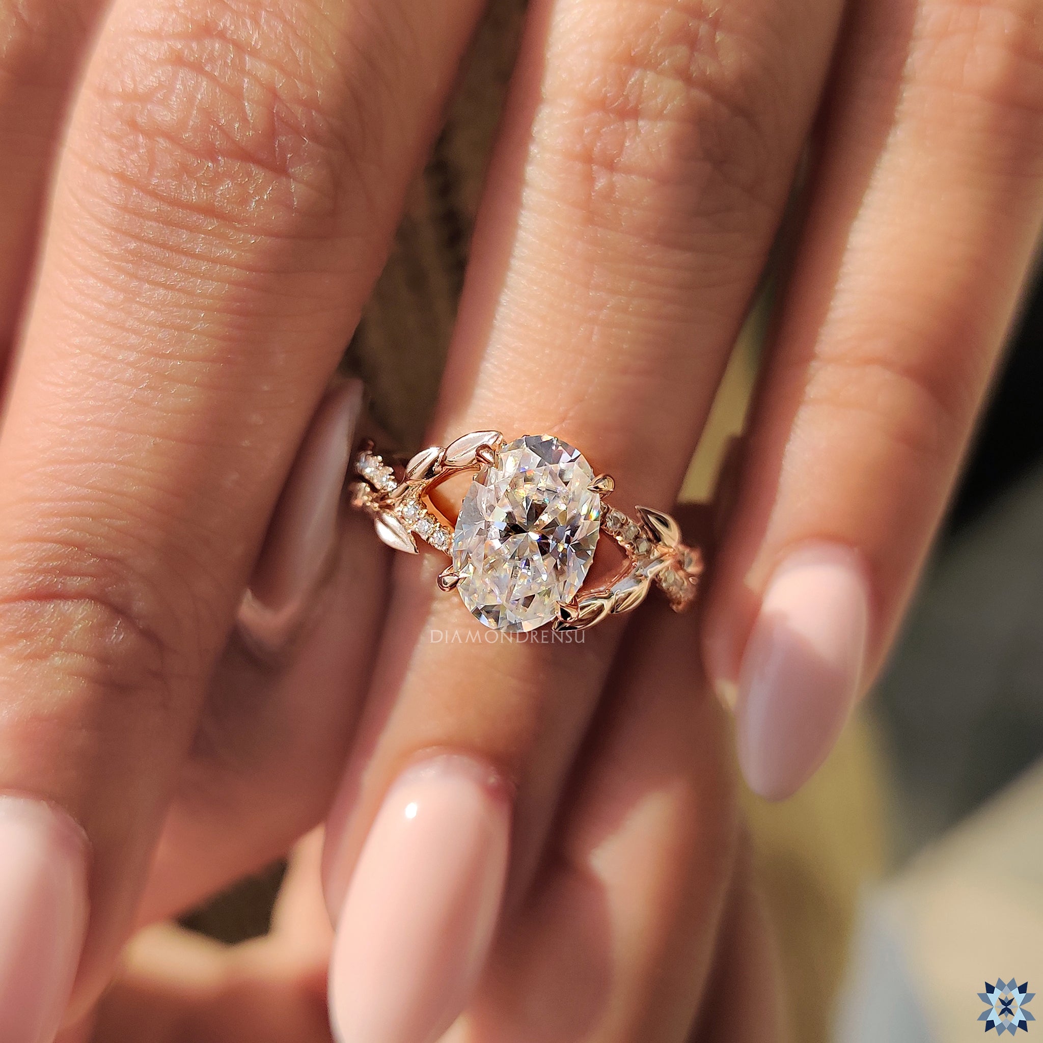 Oval Brilliant cut ring with 4 claw prong ring
