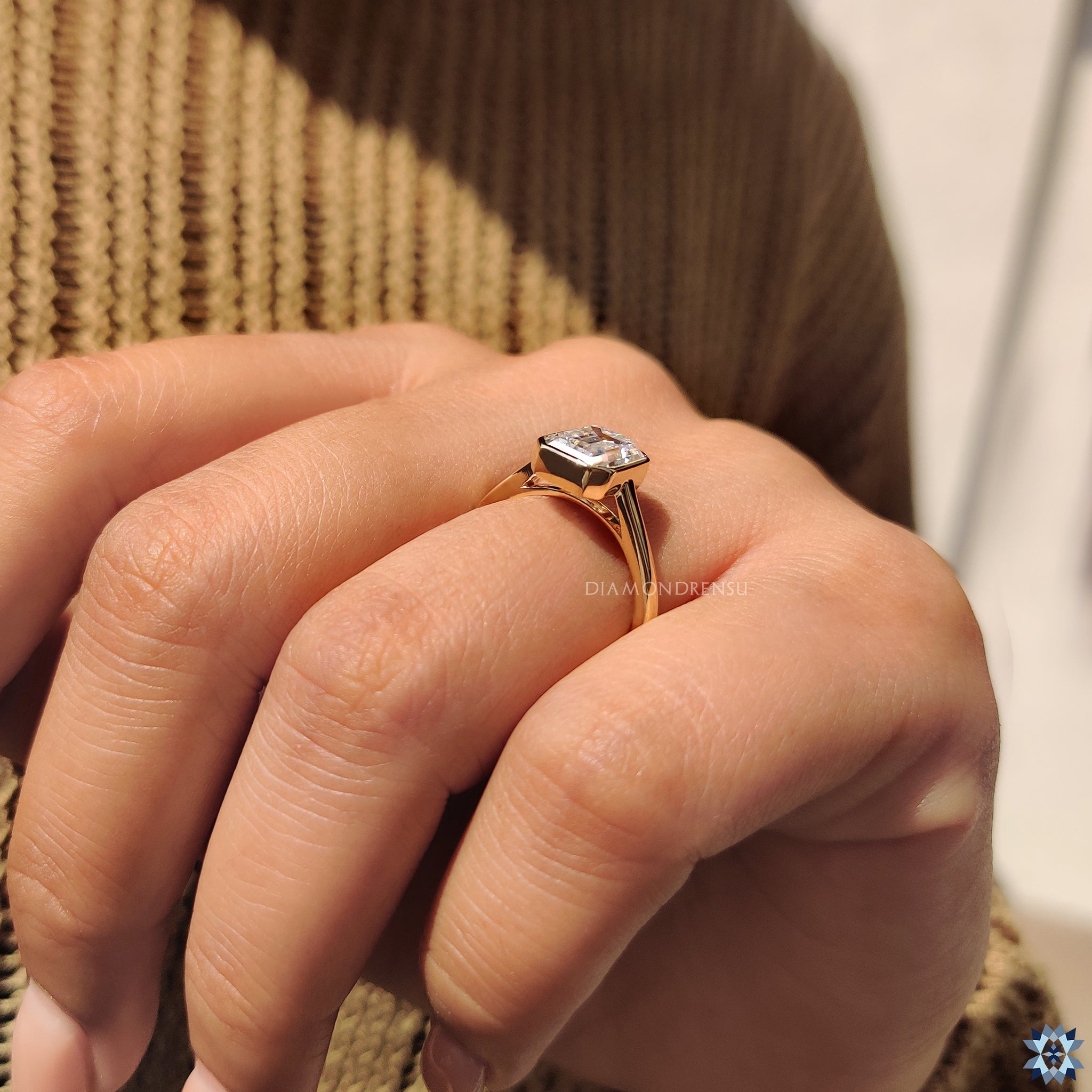Cathedral setting ring in moissanite ring design
