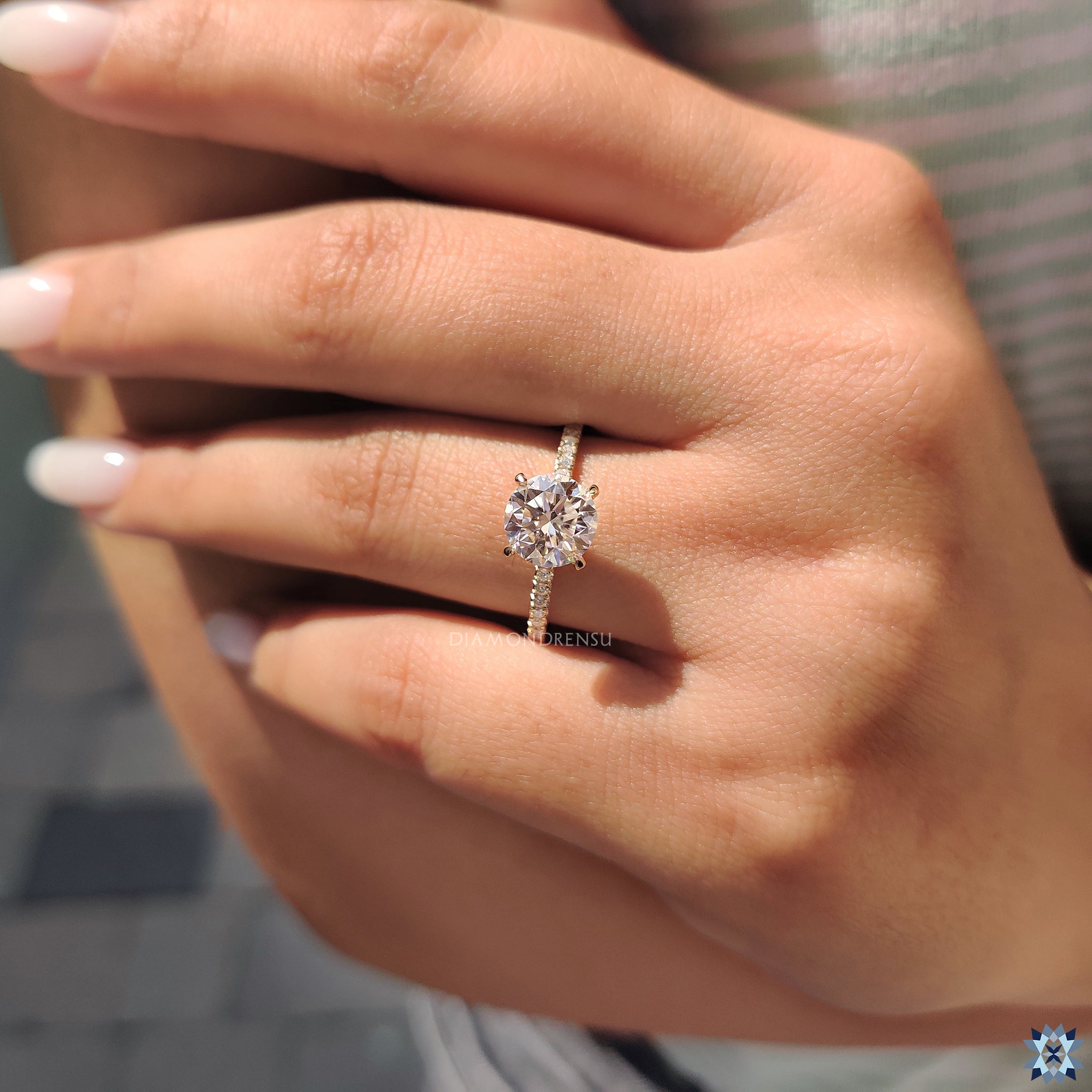 Yellow Gold Ring with custom engagement ring
