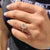 Buy moissanite ring with 6 prong claw setting and vintage round cut centre.
