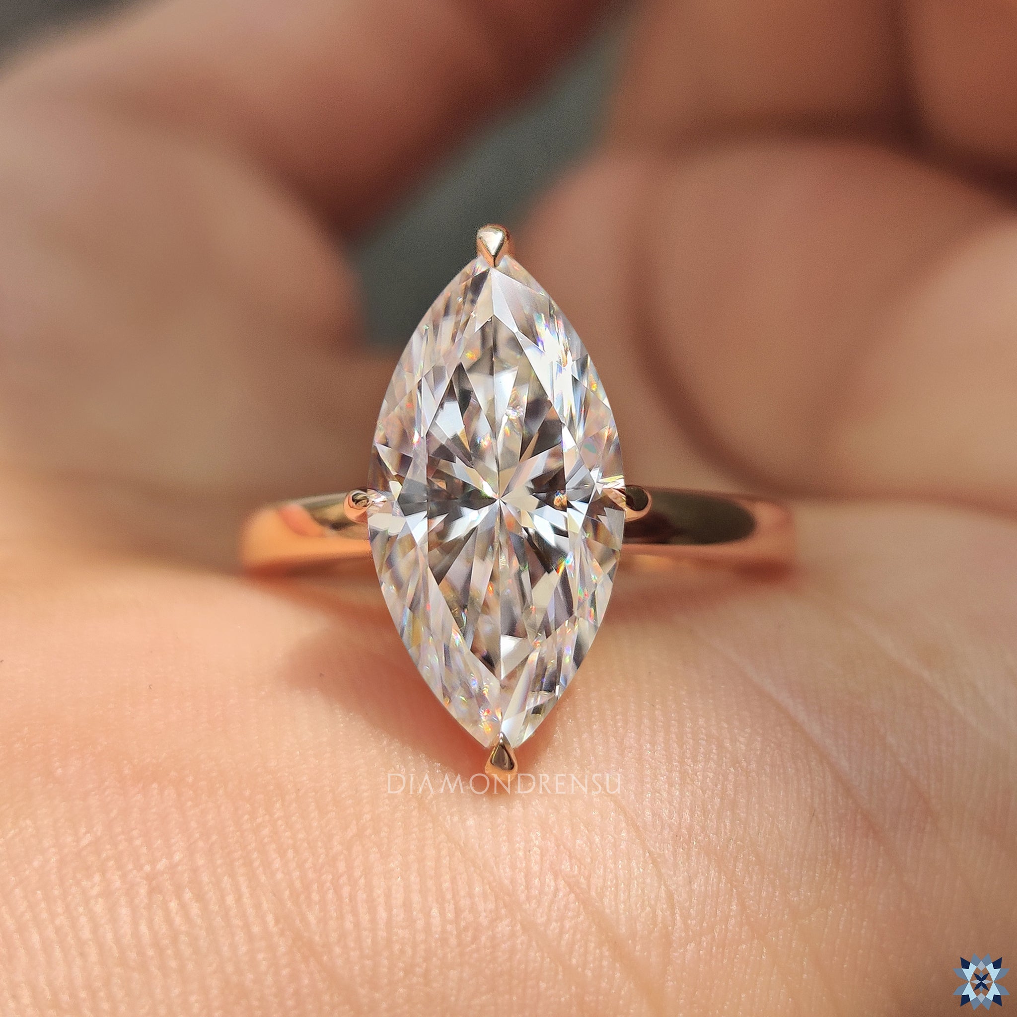 Prong setting with 4 Compass prong ring
