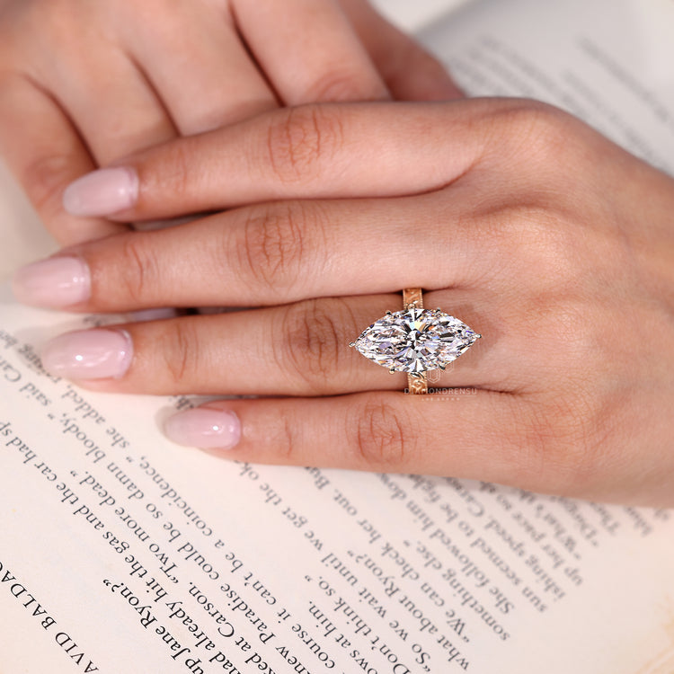 Lab grown diamond ring with hidden accent setting style