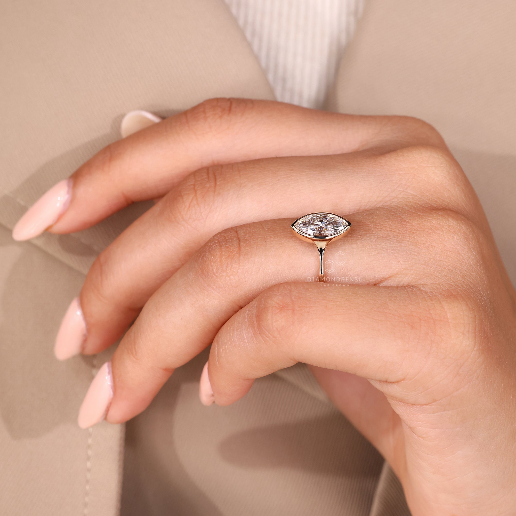 Yellow gold ring with a bright polished surface.
