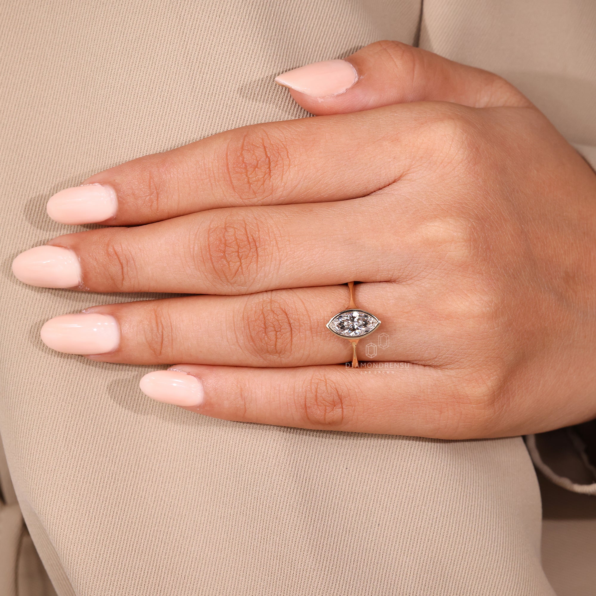 Lab grown diamond with fine brilliance.
