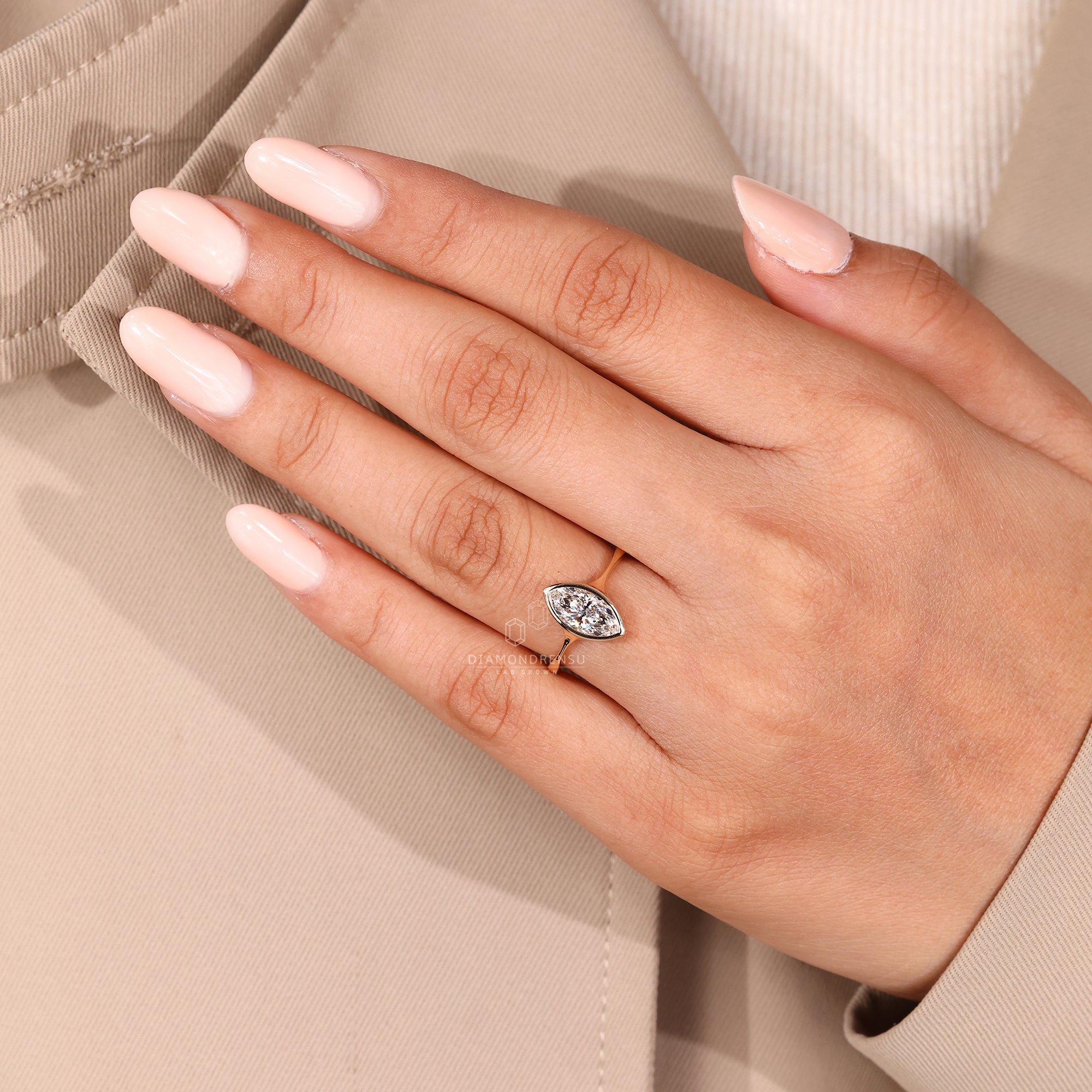 Handmade ring shaped with expert skill.

