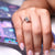 Round cut ring with bypass setting in a custom design.
