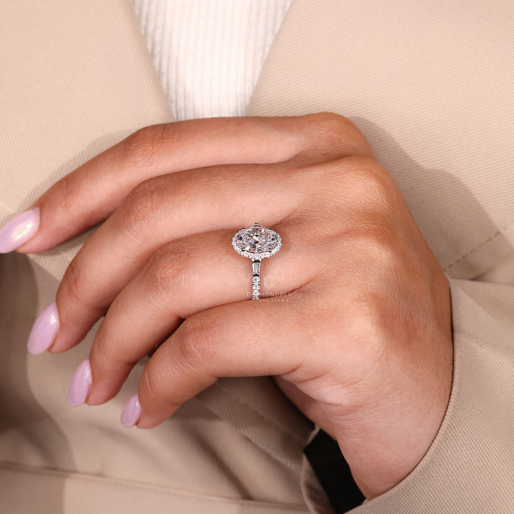 IGI certified lab grown diamond ring in white gold