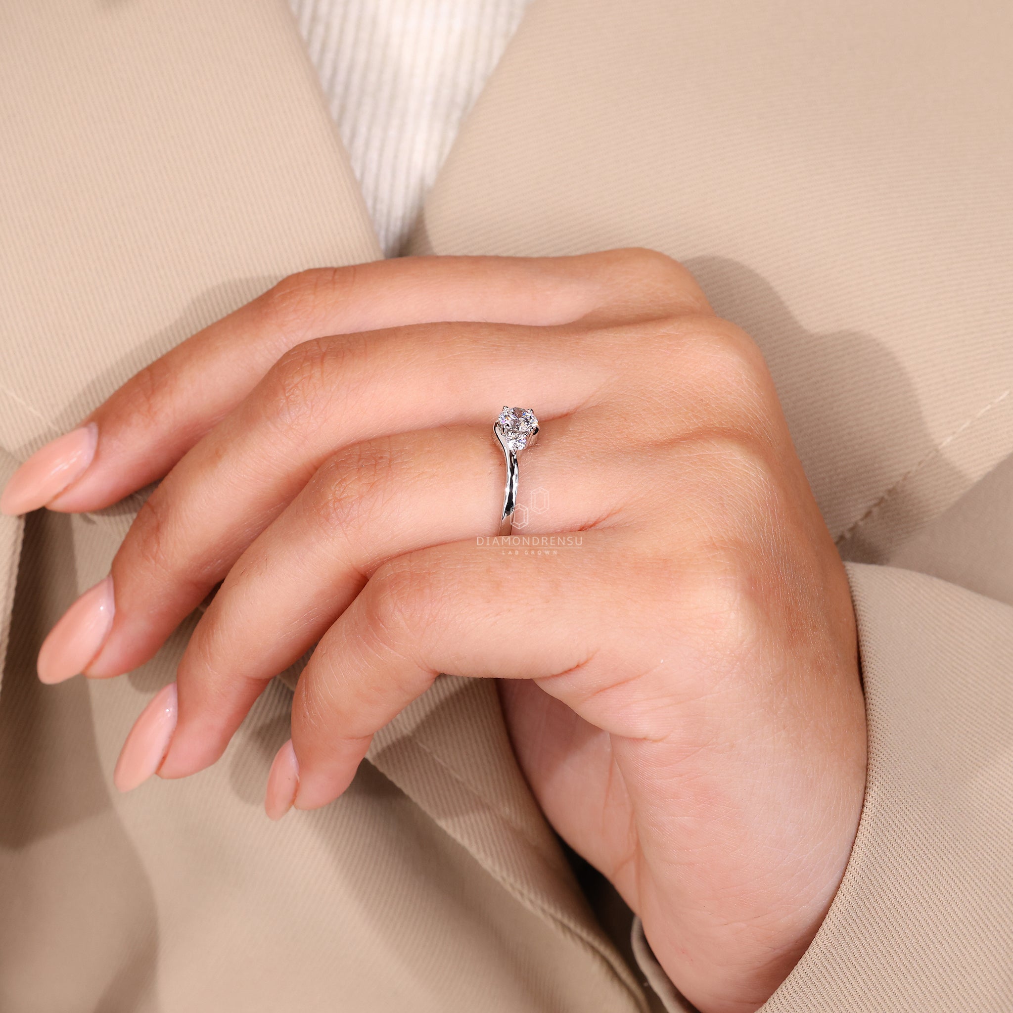 White gold ring crafted for durability and style.
