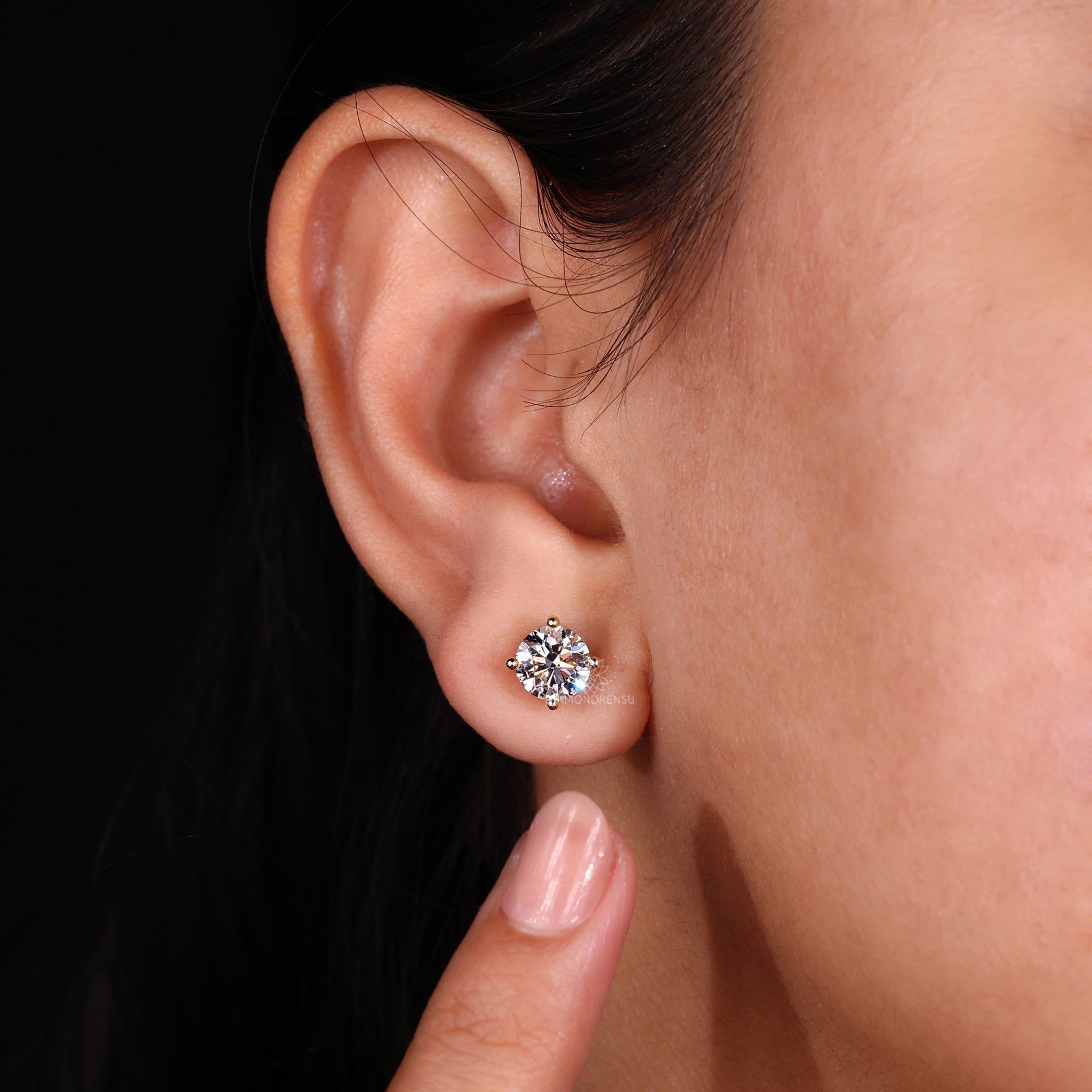 Lab diamond round stud earrings UK.