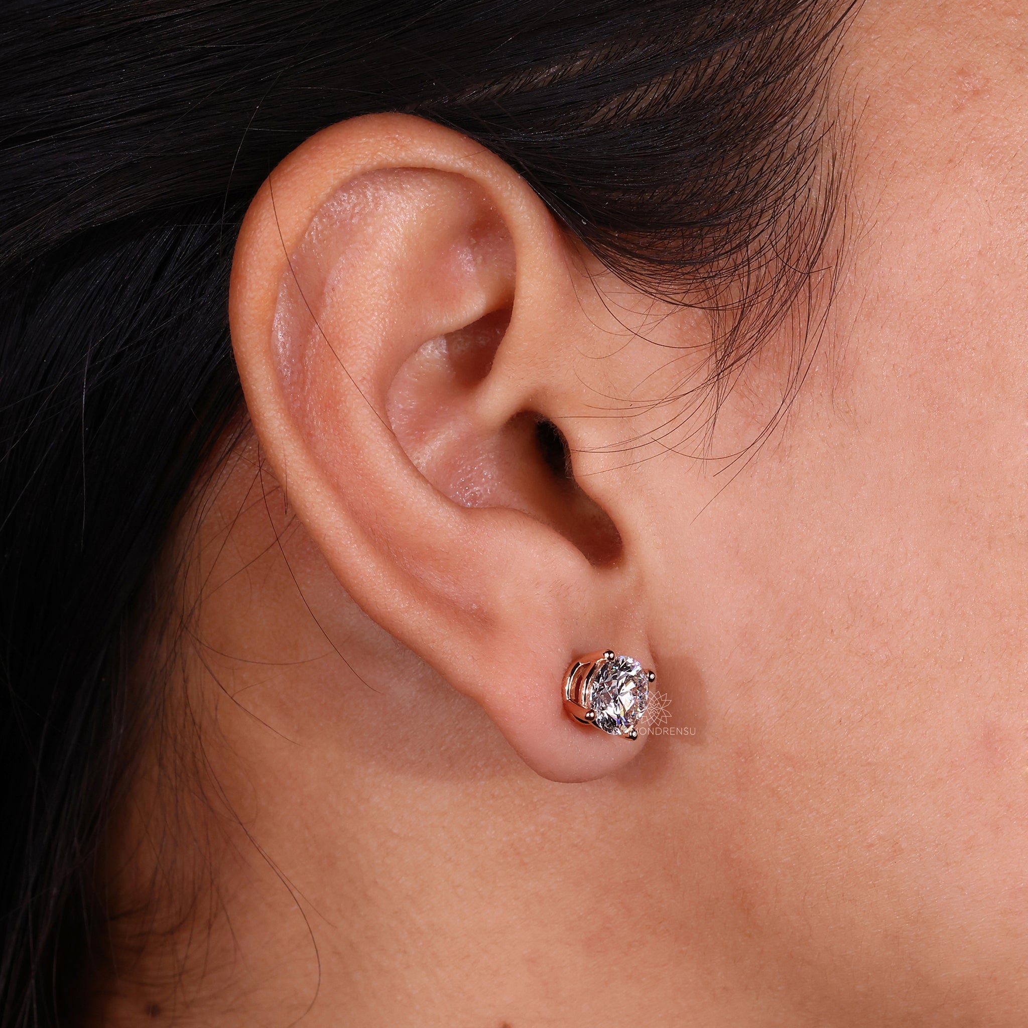 Lab grown diamond earrings with push back.