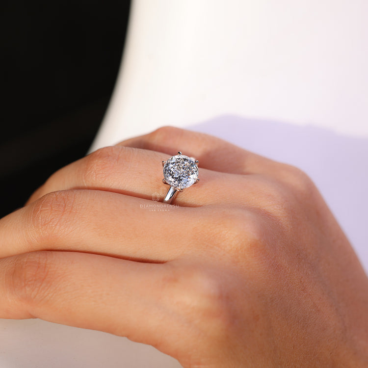 White Gold engagement ring made with simple engagement ring style.