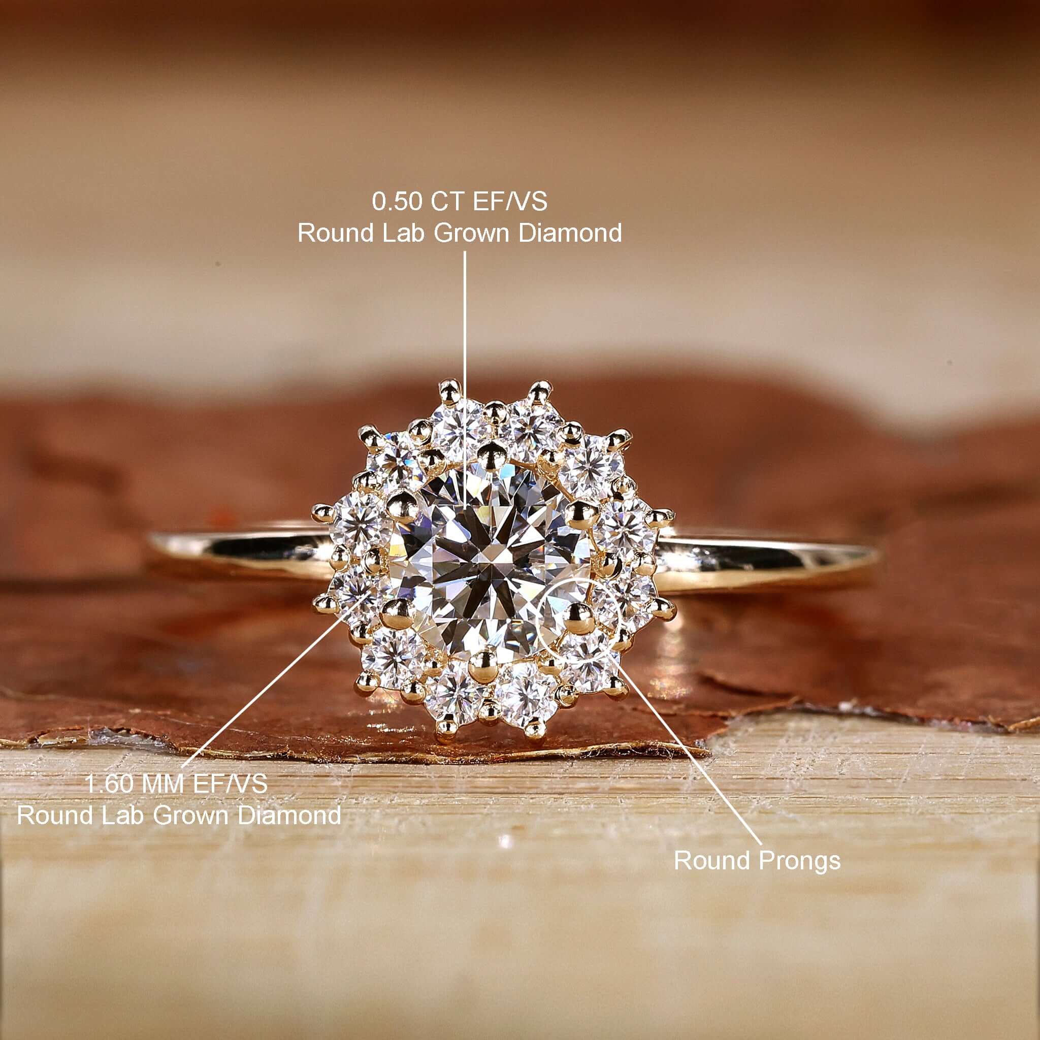 Brilliant cut diamond ring in a handmade jewellery style from Diamondrensu UK.