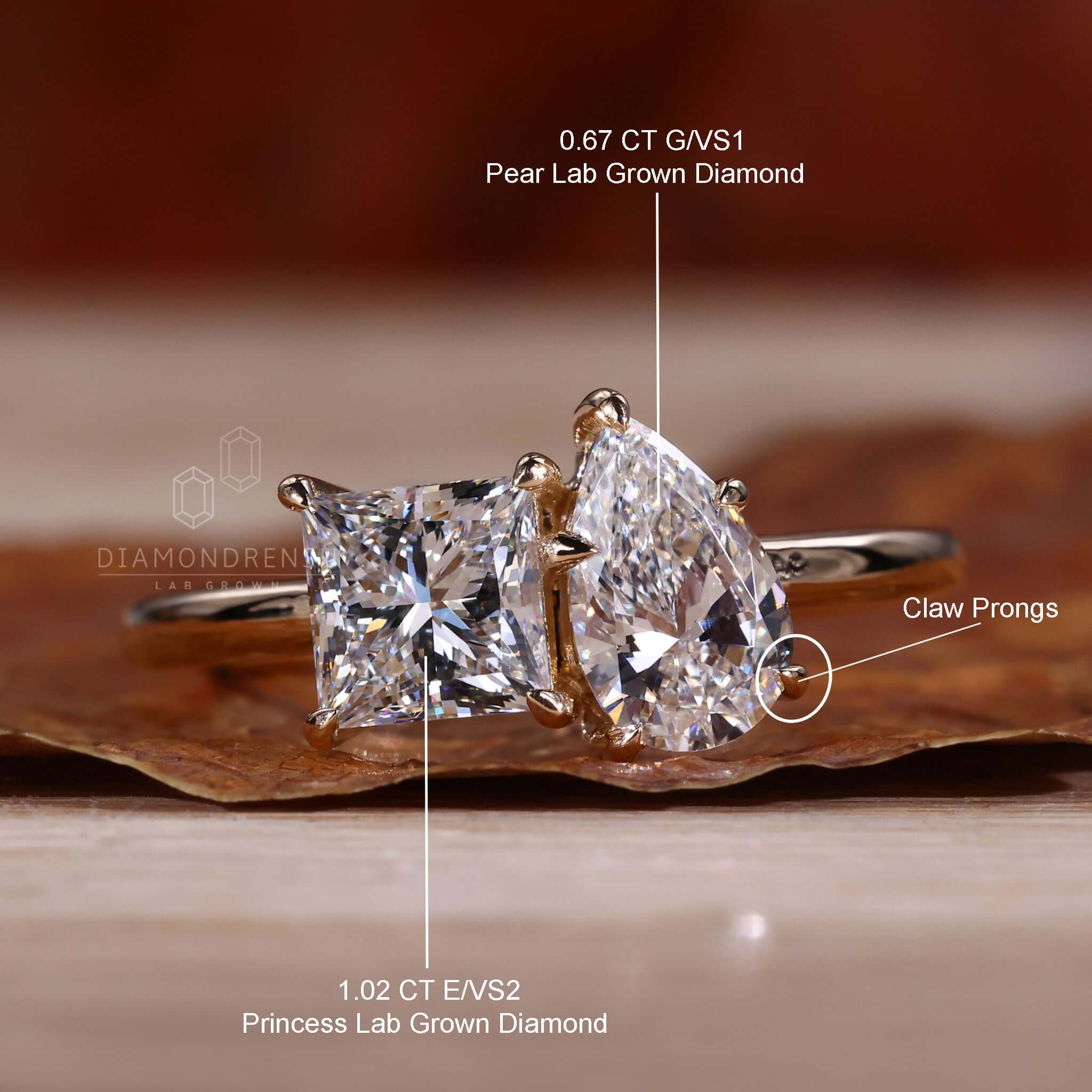 Elegant princess cut diamond ring with timeless charm.