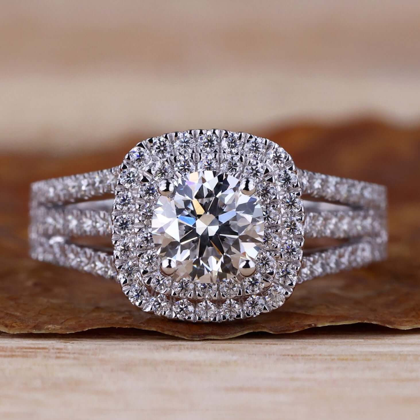 Halo Diamond Engagement Ring with sparkling brilliance.