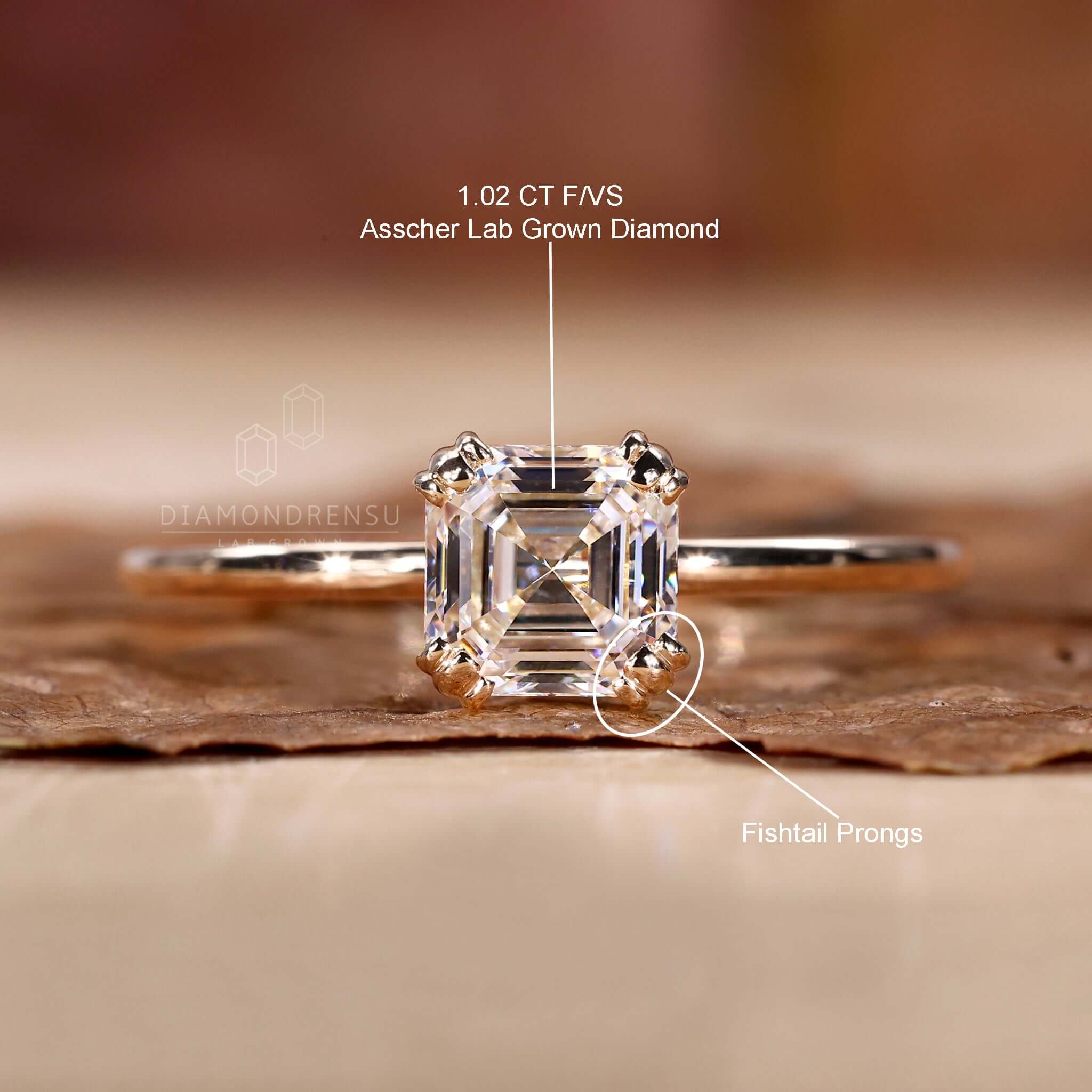 White Gold Solitaire Ring made with IGI certified lab-grown diamond.