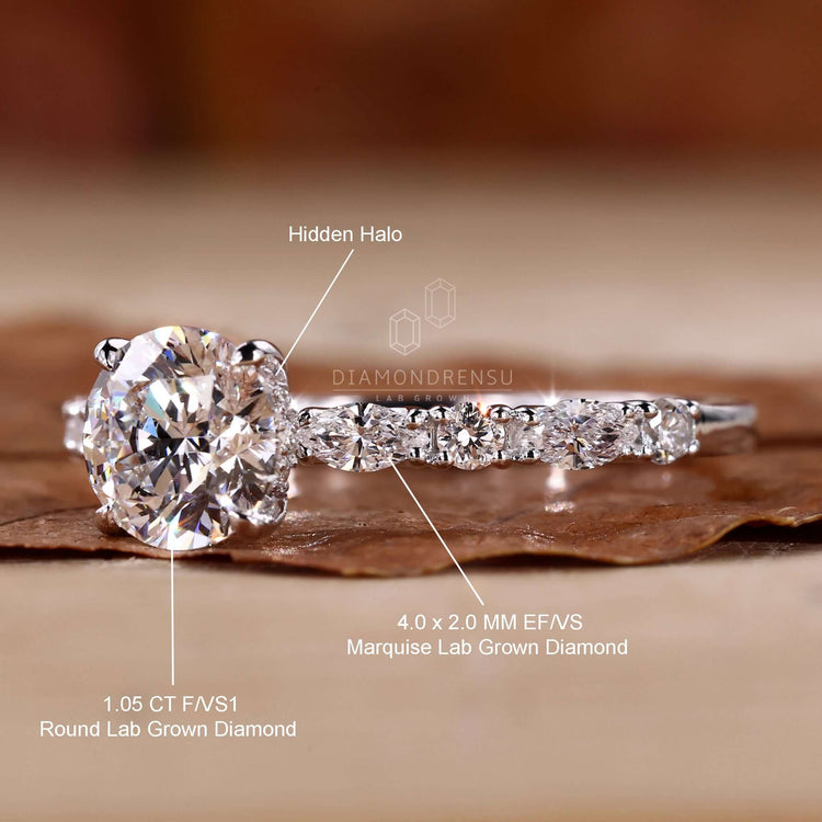 Round diamond ring showcasing a flawless cut and shine.
