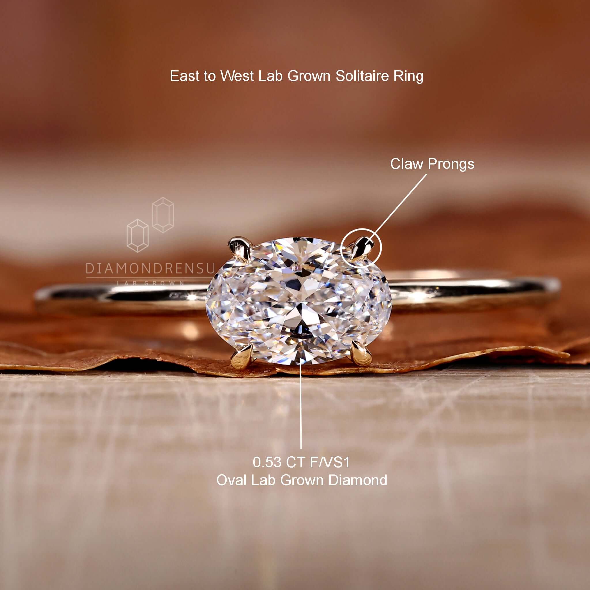 Claw prong ring featuring a 2 carat oval diamond ring, ideal for women seeking a unique engagement ring.