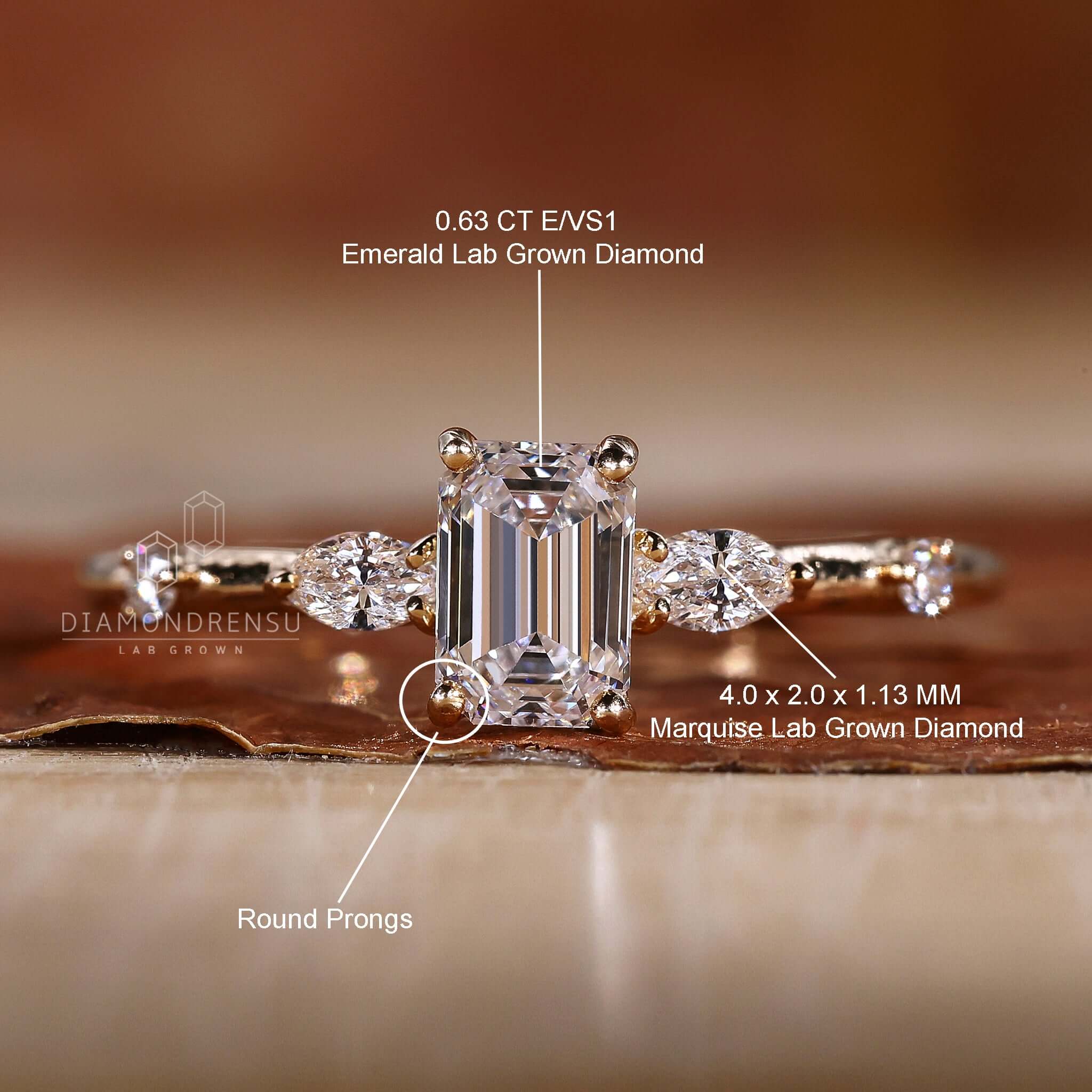 Round diamond engagement ring, ideal for proposals with handmade jewellery artistry.