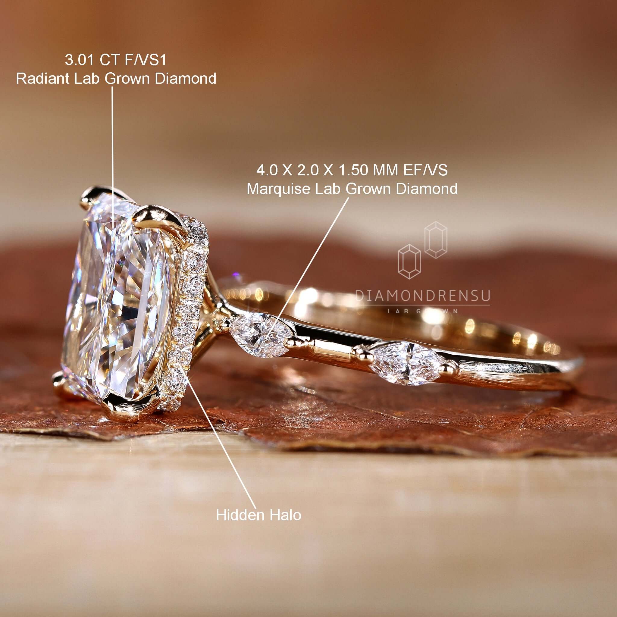 A prong setting ring designed to maximise the brilliance of the centre stone.