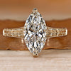 Marquise diamond ring with solitaire setting.