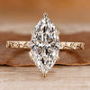 Marquise cut engagement ring with solitaire style.