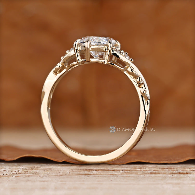 Lab grown diamond ring with marquise centre stone.