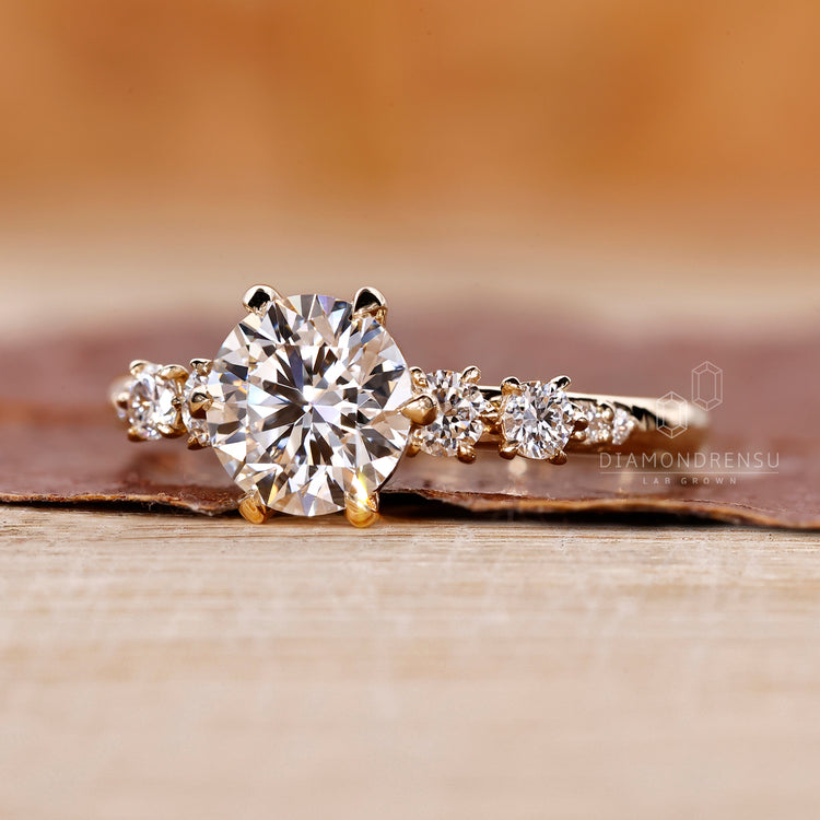 IGI certified diamond used in hidden halo setting.