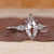 Lab diamond ring designed with 2 pear side stones.