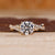 Nature inspired engagement ring with twisted pave band.
