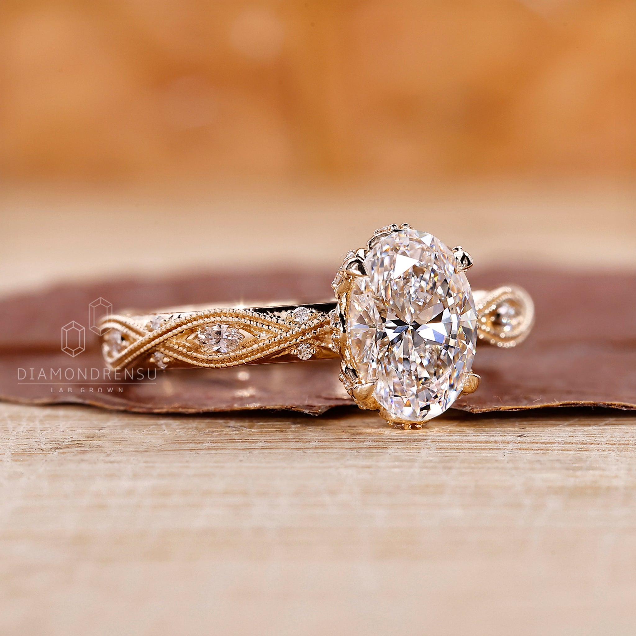 Diamond ring UK features 4 prong ring setting.