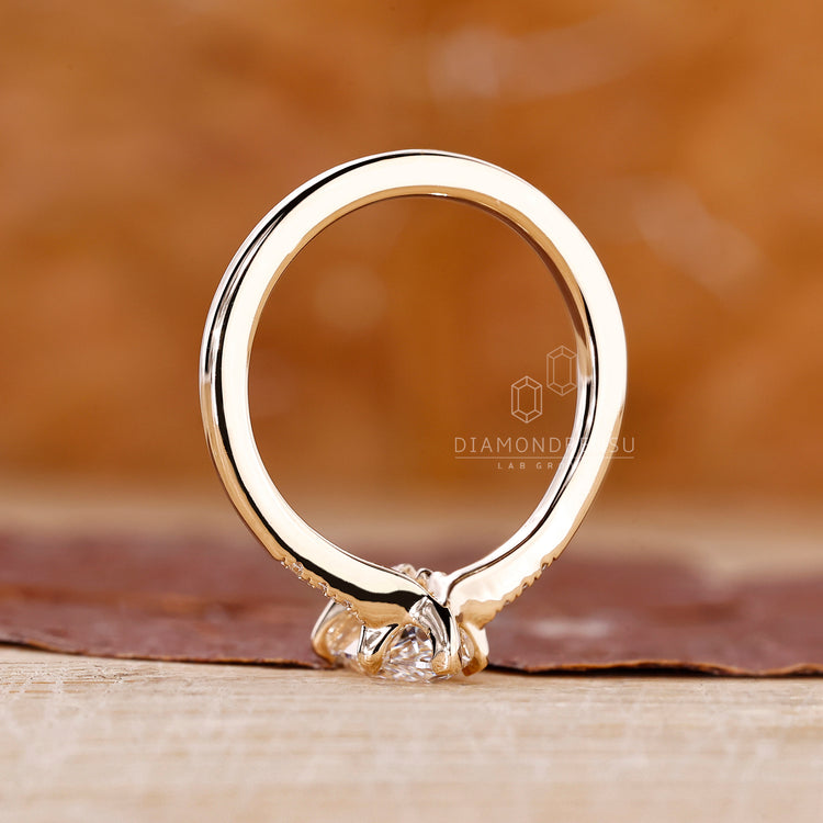 Tapered shank band made in custom engagement ring style.