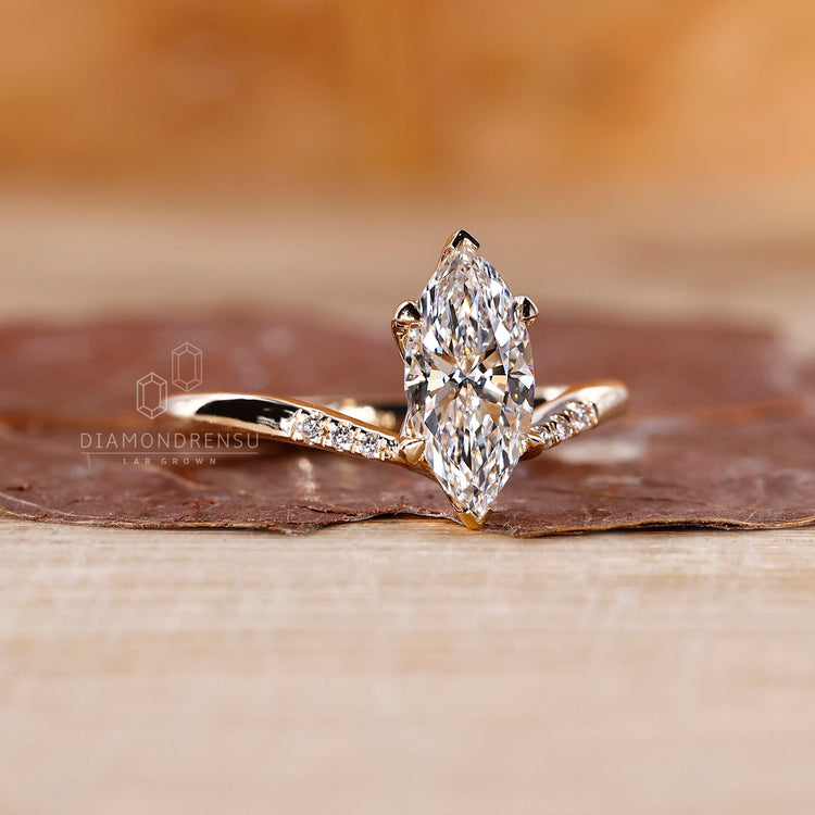 Lab grown diamond engagement ring crafted in white gold setting.