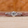 Split Shank Engagement Ring with round diamond center.
